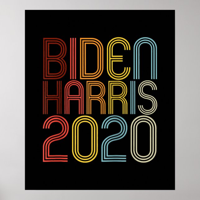 Poster Biden Harris 2020 Retro Vintage Graphic Raglan (Frente)