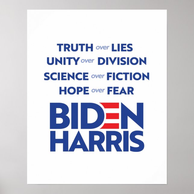 Poster Biden Harris - Truth Unity Science Hope (Frente)