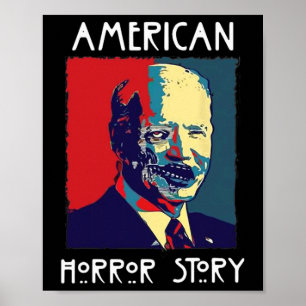 Poster Biden Horror American Zombie Story Halloween Retro
