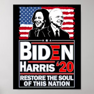 Poster Biden Kamala Harris 2020 Para Mulheres Homens