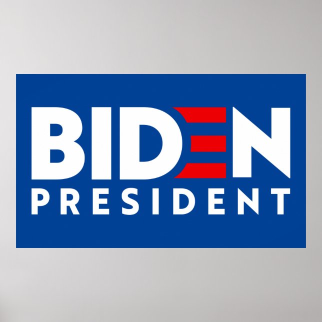 Poster Biden para Presidente White & Red Text Slogan, ZSS (Frente)