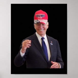 Poster Biden Veste Um Chapéu Trump 2024