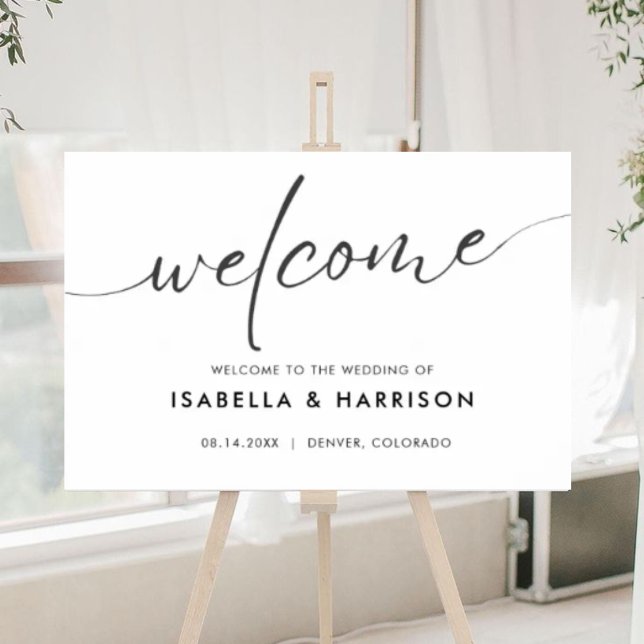 Poster Bienvenido al Boda Minimalista moderno Edgy Modern (Criador carregado)