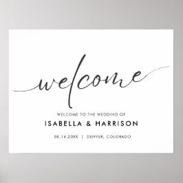 Poster Bienvenido al Boda Minimalista moderno Edgy Modern