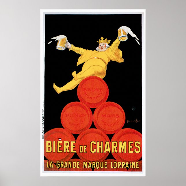 Poster Biere De Charmes Vintage Bebe Arte Ad (Frente)