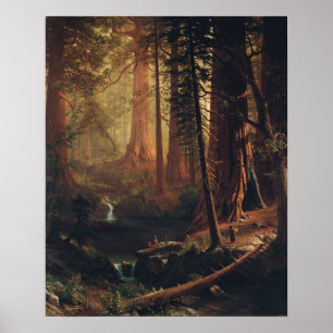 Poster Bierstadt - Árvores De Sequoias Gigantes Da Calif