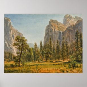 Poster Bierstadt Bridal Veil Falls, Vale do Yosemite