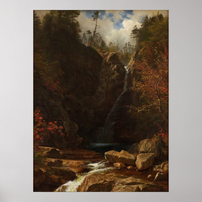 Poster Bierstadt - Cachoeira Glen Ellis (Frente)