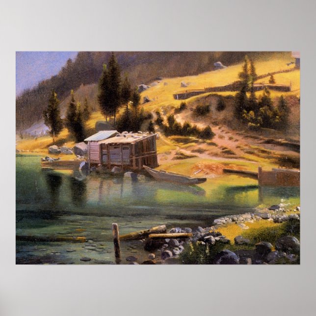 Poster Bierstadt - Campo de Pesca e Caça, Alasca (Frente)