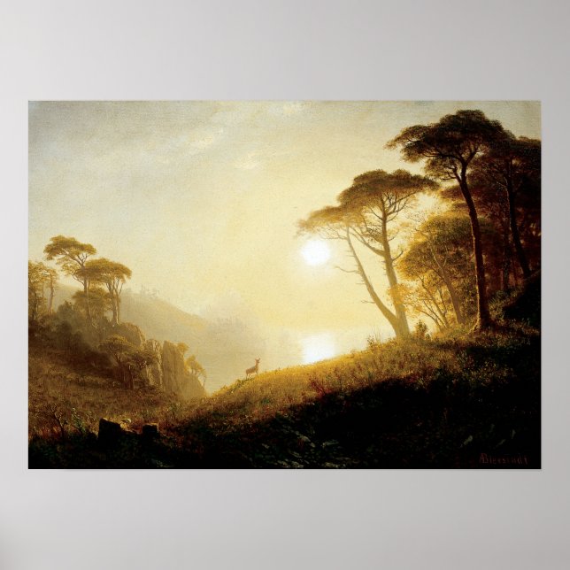 Poster Bierstadt - Cena No Vale De Yosemite (Frente)