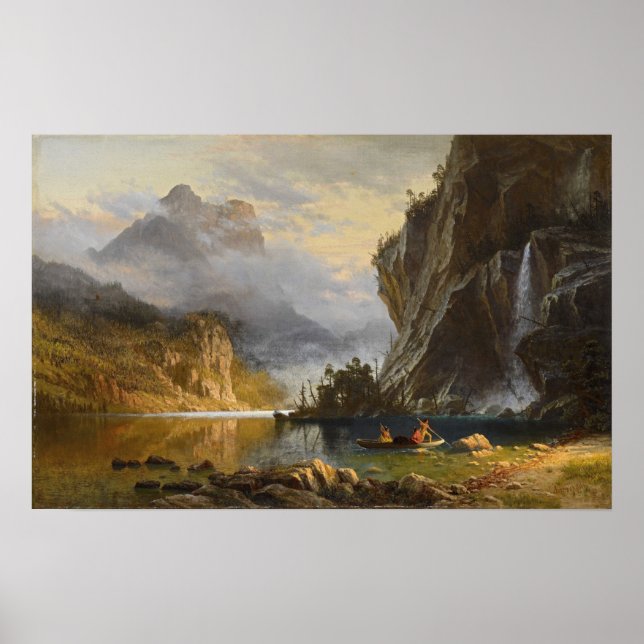 Poster Bierstadt - Indianos Pescar Lança (Frente)