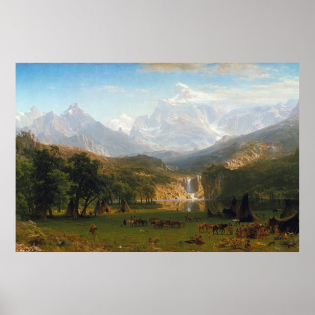 Poster Bierstadt Rocky Mounains Landers Peak Painting (Frente)