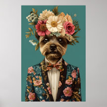 Biewer Terrier em Terno Poster, Biewer Terrier