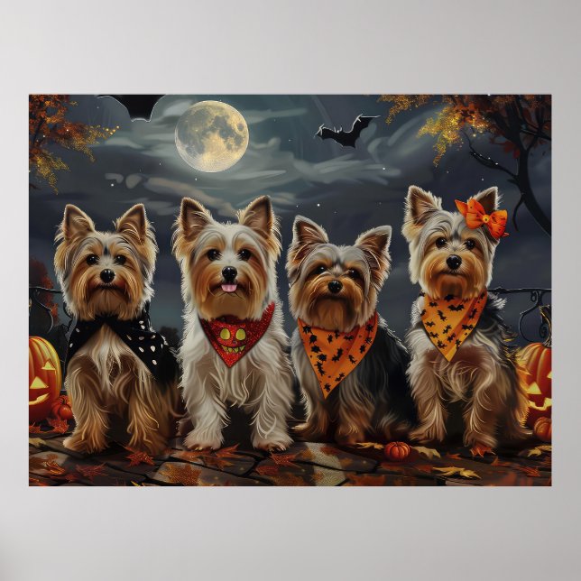 Poster Biewer Terrier Halloween Spooky (Frente)