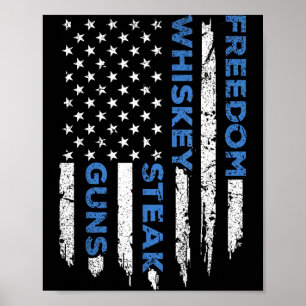 Poster Bife da liberdade & bandeira americana patriót