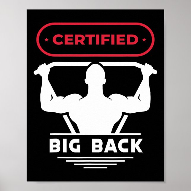 Poster Big Back Certified Big Back Design Bodybuilding Bi (Frente)