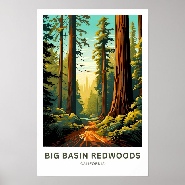 Poster Big Basin Redwoods California Viagem (Frente)