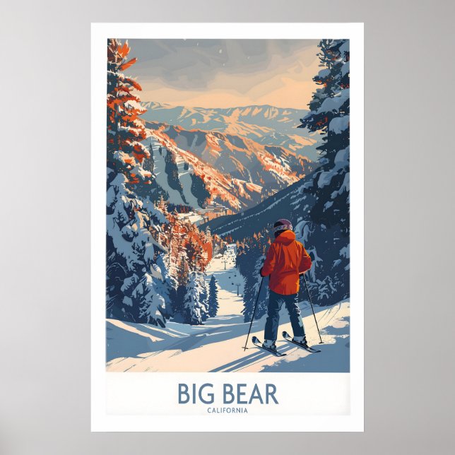 Poster Big Bear Ski Print - California 1 (Frente)