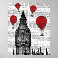 Big Ben e Red Hot Air Balloons