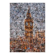Big Ben expressionista abstrato Londres Drip Art