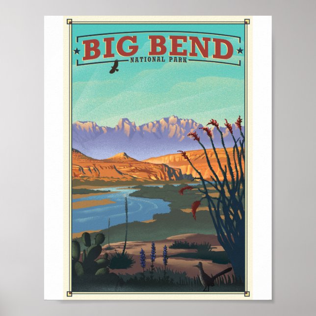 Poster Big Bend National Park Litho Trabalho de arte Post (Frente)