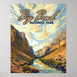 Poster Big Bend National Park Texas Desert Retro