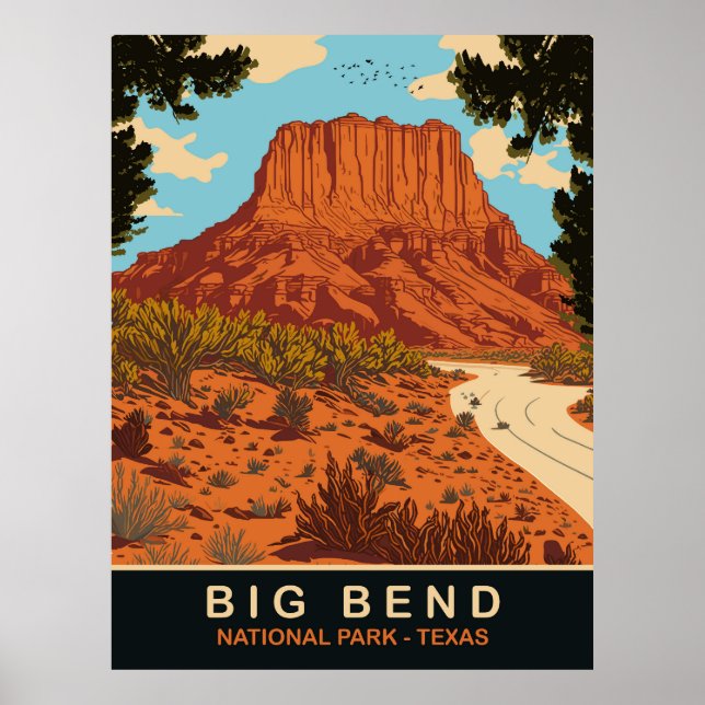 Poster Big Bend, National Park, Texas, Viagem (Frente)