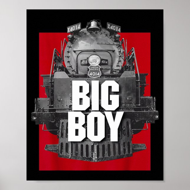 Poster Big Boy 4014 Clic Steam Engine Retro Locomotive Ra (Frente)