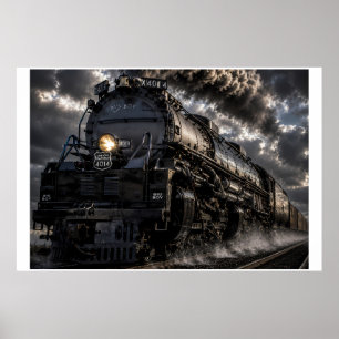 Poster Big Boy 4014 Gigante a Vapor Através da Tempesta
