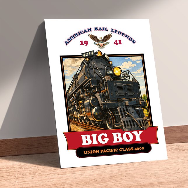 Poster Big Boy 4014 Steam Locomotive Retro Illustration (Big Boy 4014 Steam Locomotive Retro Illustration. Poster)