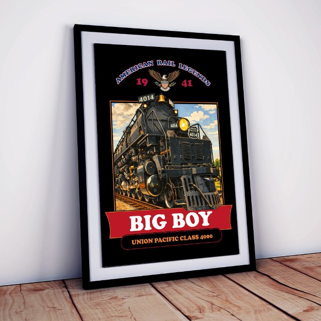 Poster Big Boy 4014 Steam Locomotive Vintage Illustration (Big Boy 4014 Steam Locomotive Vintage Illustration. Poster)