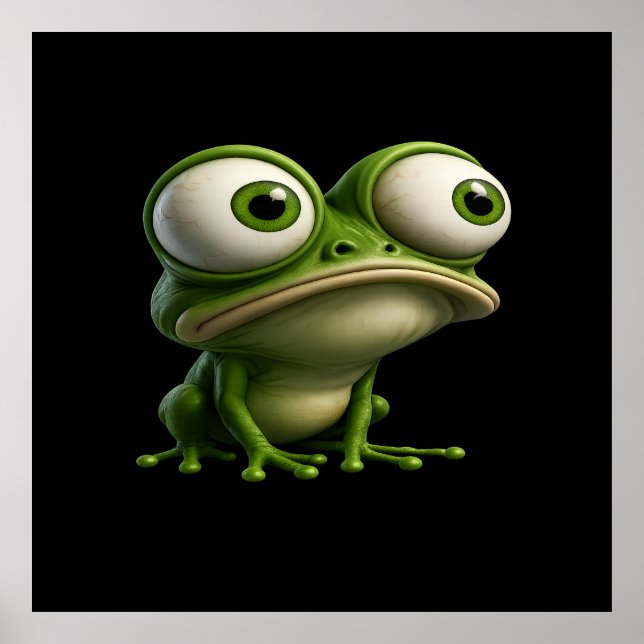 Poster Big-Eyed Cartoon Frog (Frente)