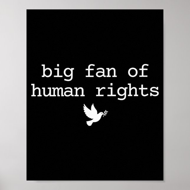 Poster Big Fan Of Human Rights Protest Retro Feminist Wom (Frente)