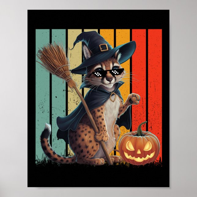 Poster Big Floppa Meme Caracal Cat Halloween (Frente)