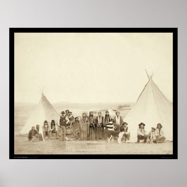 Poster Big Foot's Indian Tipi Camp SD 1890 (Frente)