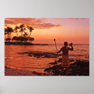 Poster Big Island, Hawaii. Sunset, Big Island Hawaii.