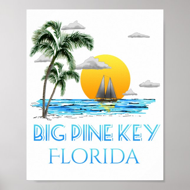 Poster Big Pine Key Florida Keys a Navegar (Frente)