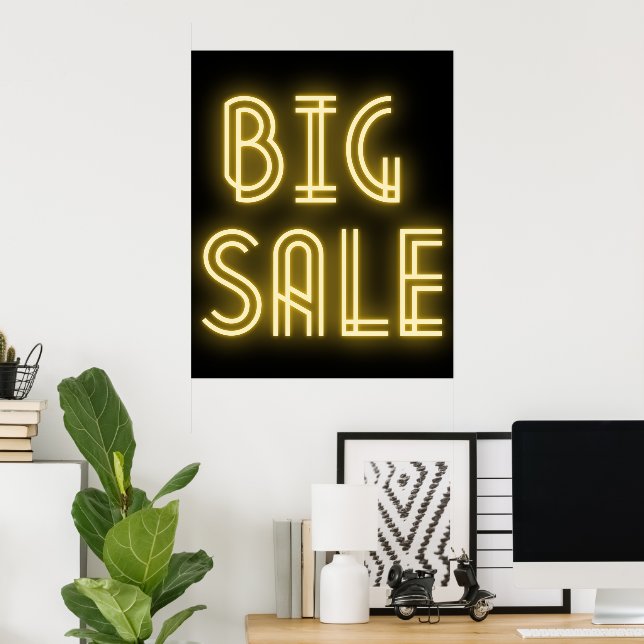 Poster Big Sale Neon Sign (Escritório em casa)