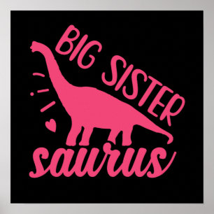 Poster Big Sister Saurus a rosa
