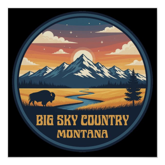 Pôster Big Sky Country Montana (Frente)