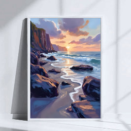 Poster Big Sur, Pintura Artística da Costa da Califórnia