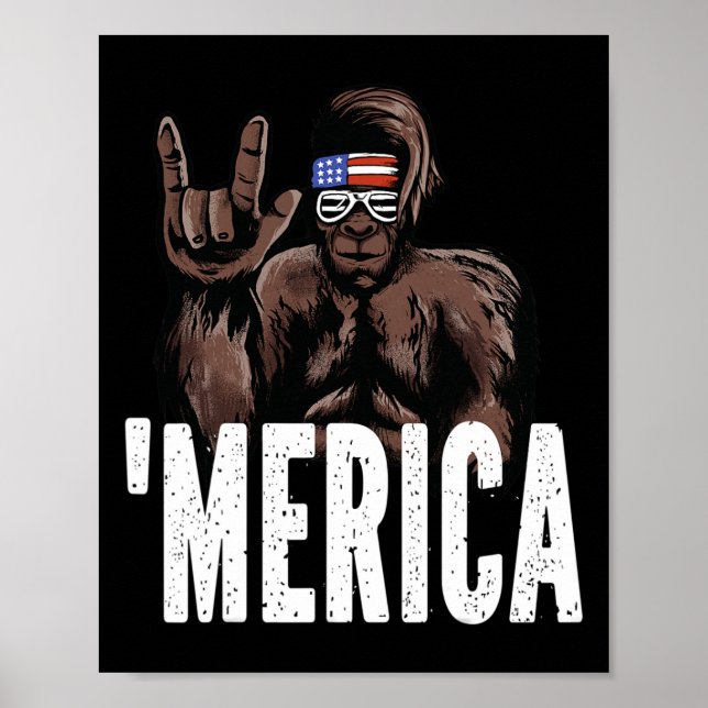Poster Bigfoot 4° De Julho De Ondas Do Dia Da Independênc (Frente)