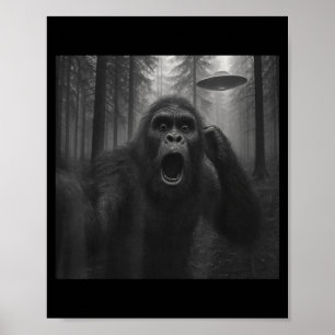 Poster Bigfoot Alien Ufo Selfie Engraçado Sasquatch Meme