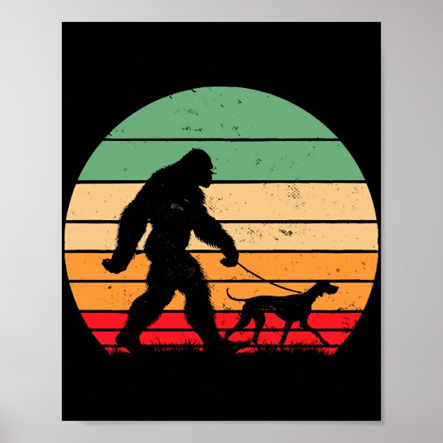 Poster Bigfoot Caminhando Pointer Alemão de Pelo Curto Vi (Frente)