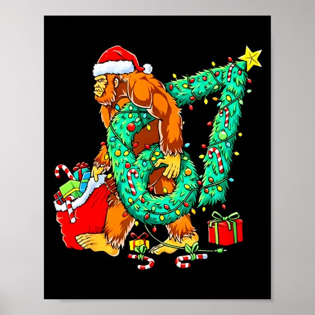 Poster Bigfoot Christmas 67 Funny Meme Six Seven Xmas Boy (Frente)