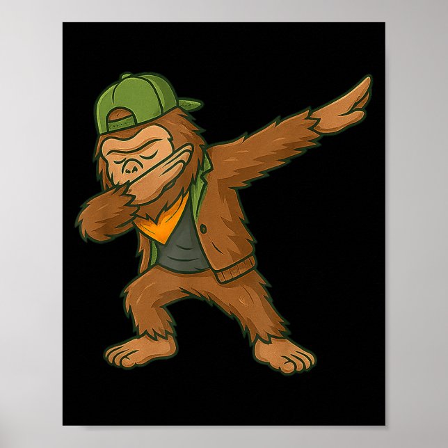 Poster Bigfoot Dab Sasquatch Streetwear Funny Men Women K (Frente)