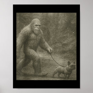 Poster Bigfoot E Alienígena Sasquatch Selfie