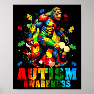 Poster Bigfoot E Quebra-cabeça, Peças Autismo Autenticaçã