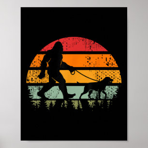Poster Bigfoot Engraçado Caminhando Cachorro Labrador Ret