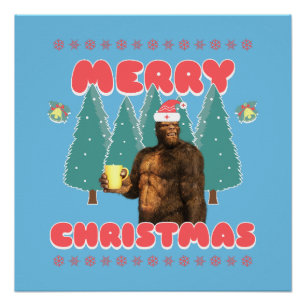 Pôster Bigfoot Engraçado - Feliz Natal